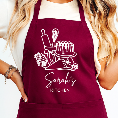 Gepersonaliseerd Bakschort met Naam - Taart & Bakbenodigdheden Design