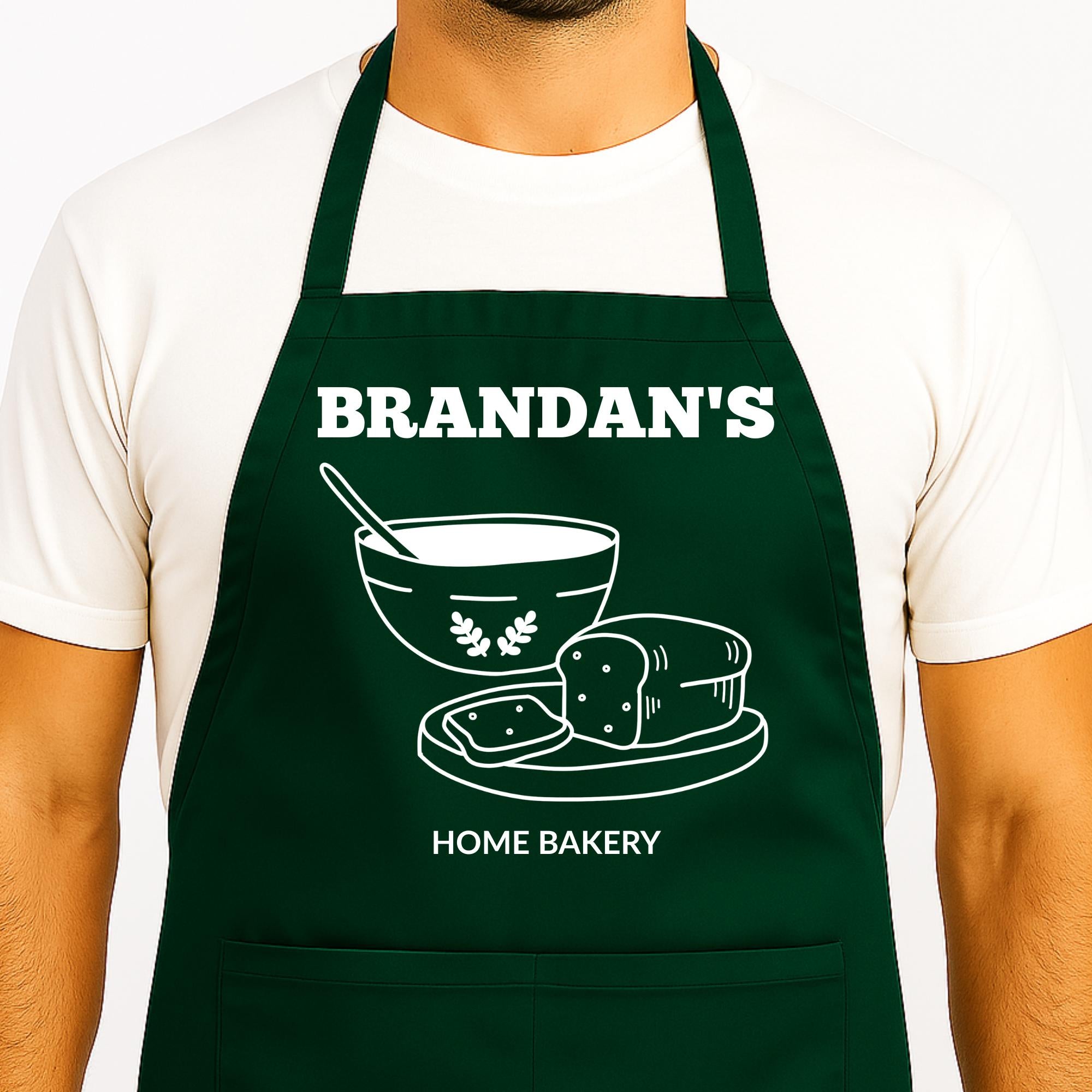 Gepersonaliseerd Schort Brood en Kom Groen