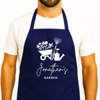 Schort met Naam voor Tuinierder - Blauw