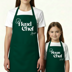 Matching Ouder & Kind Schort met Naam | Head Chef & Sous Chef