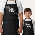 Matching Ouder & Kind Schort met Naam Zwart
