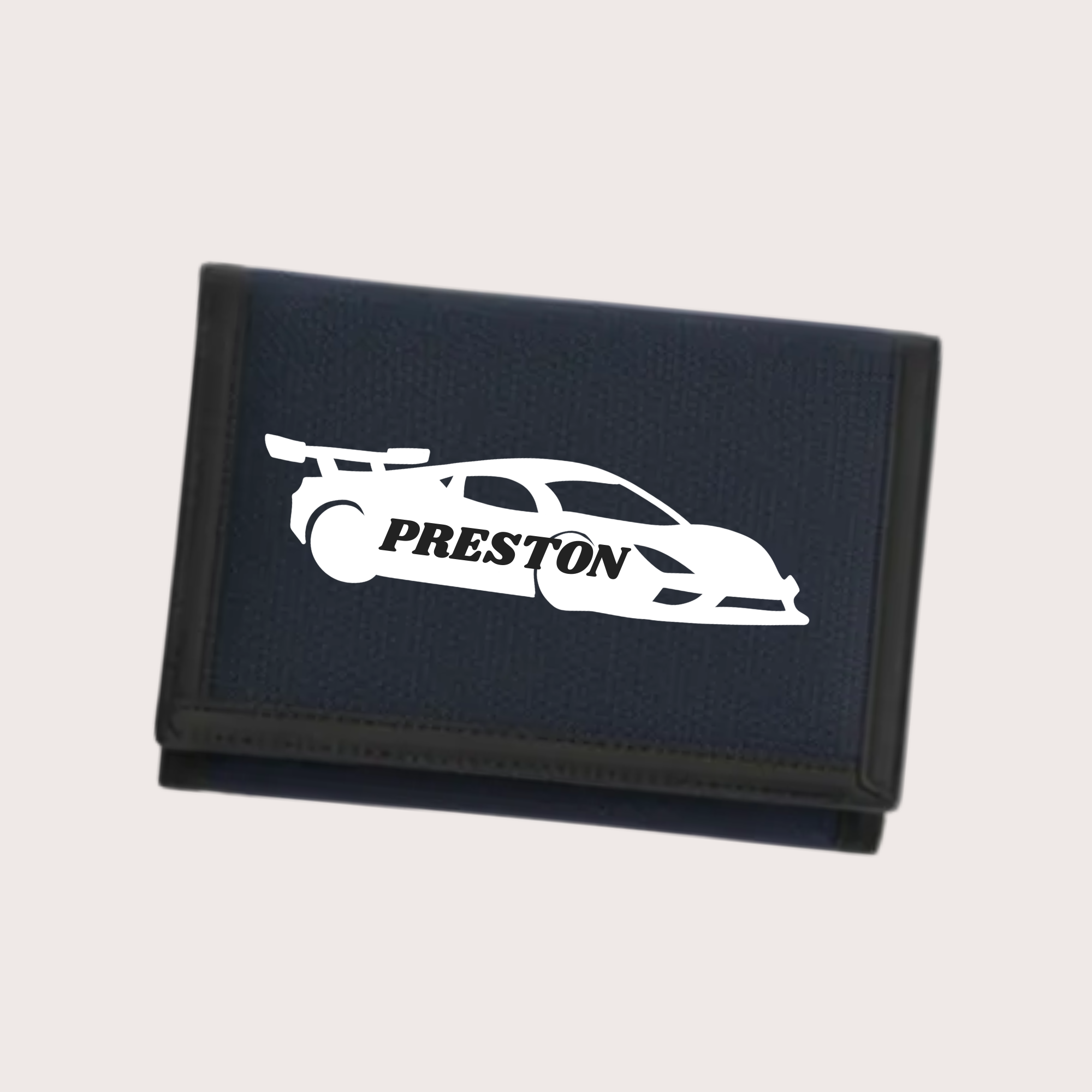 Stoere Auto Portemonnee met Naam Marine Blauw