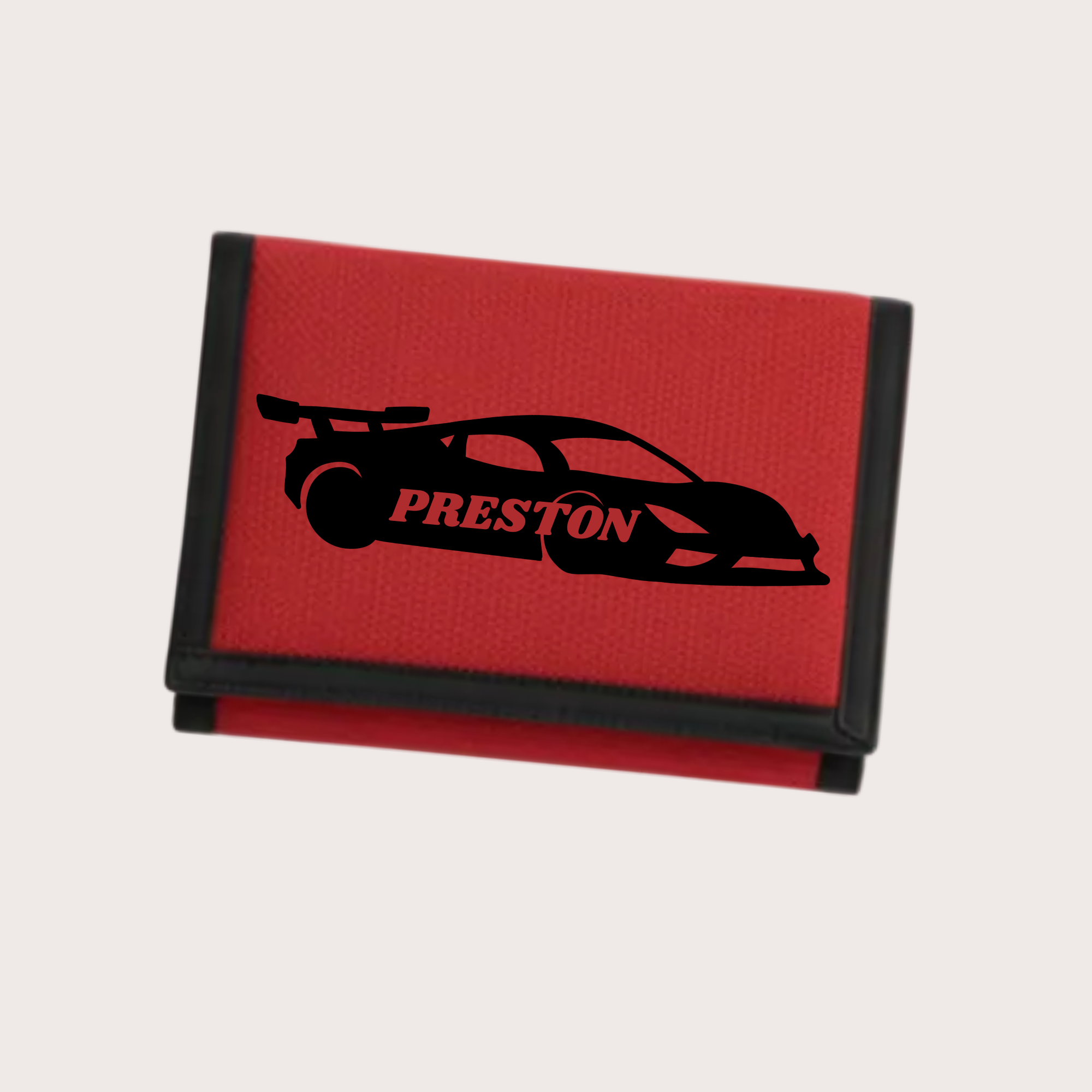 Stoere Auto Portemonnee met Naam Rood