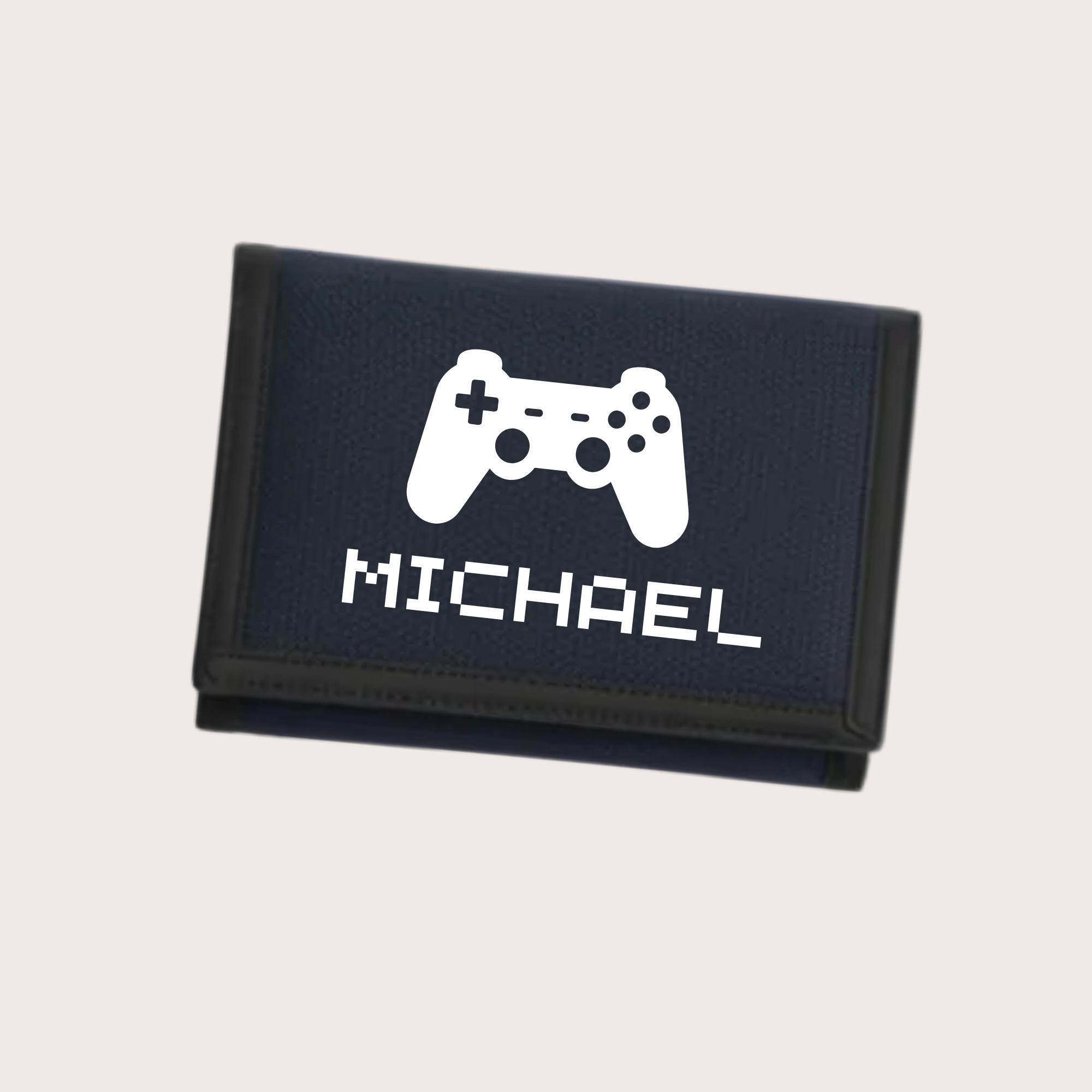 Stoere Gamer Portemonnee met Naam voor Kinderen Marine Blauw