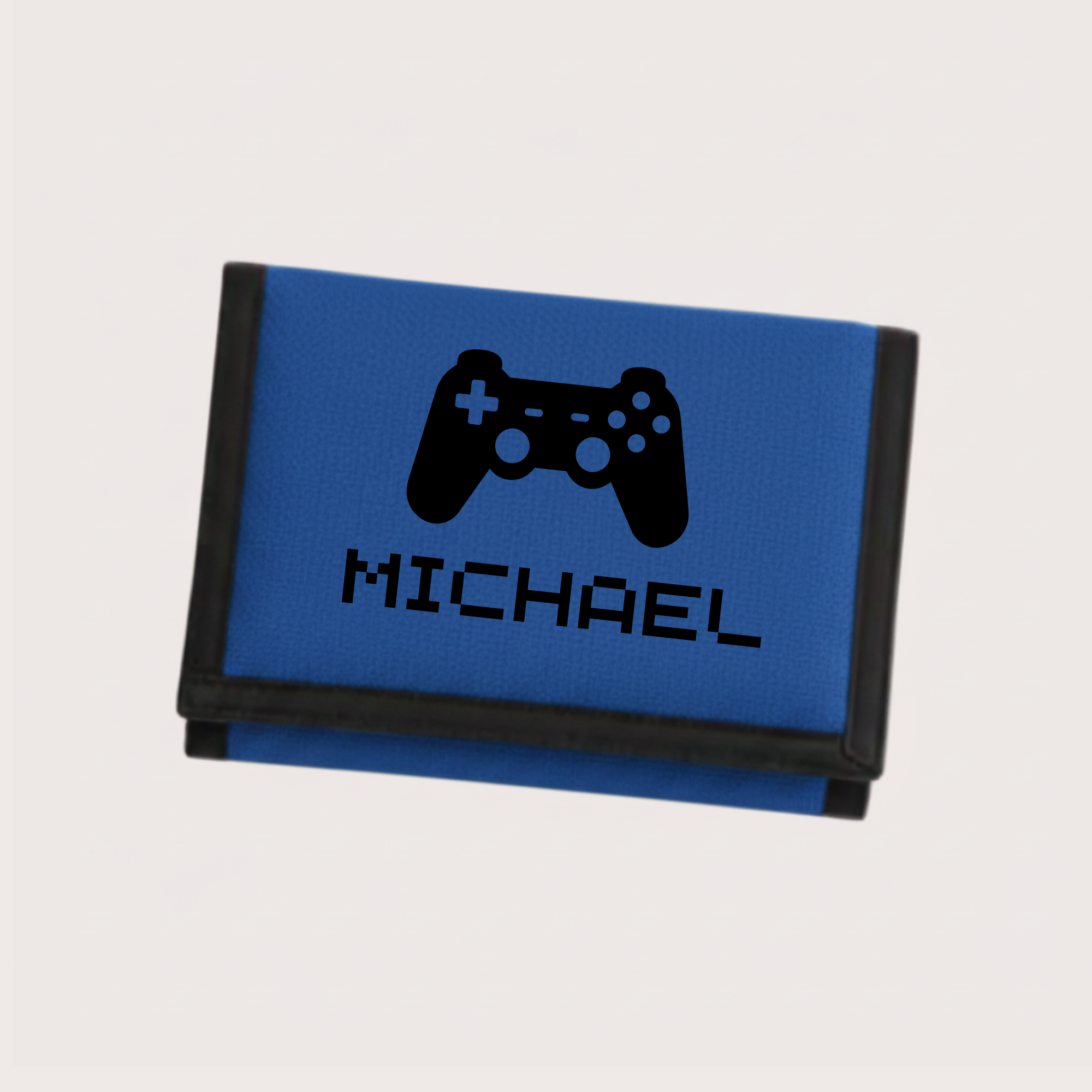 Stoere Gamer Portemonnee met Naam voor Kinderen Royal Blauw