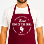 Rood BBQ Schort met naam - King of the Grill