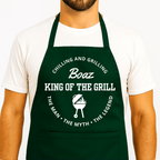 Groen BBQ Schort met naam - King of the Grill