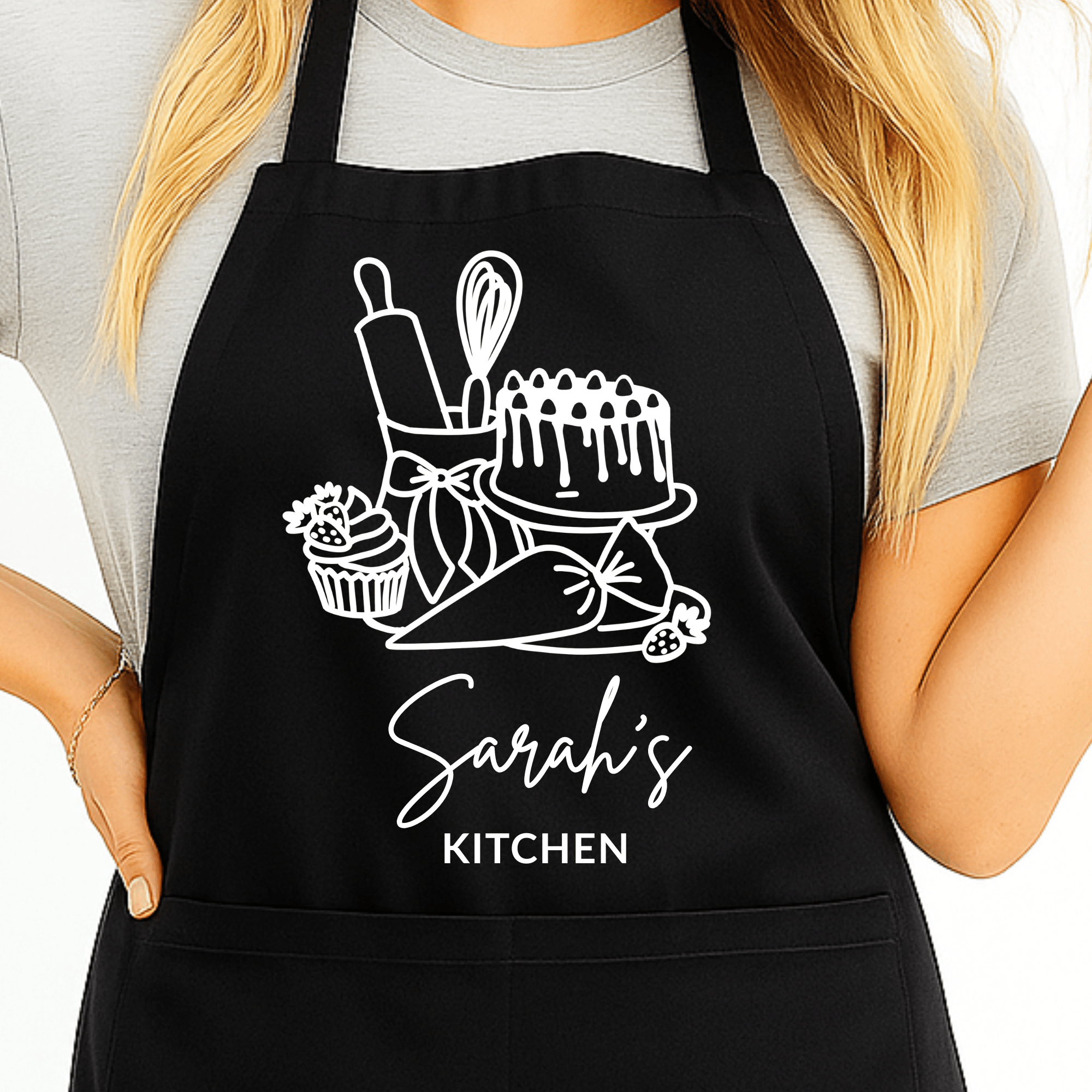 Gepersonaliseerd Bakschort met Naam - Taart & Bakbenodigdheden Design - Hey BB