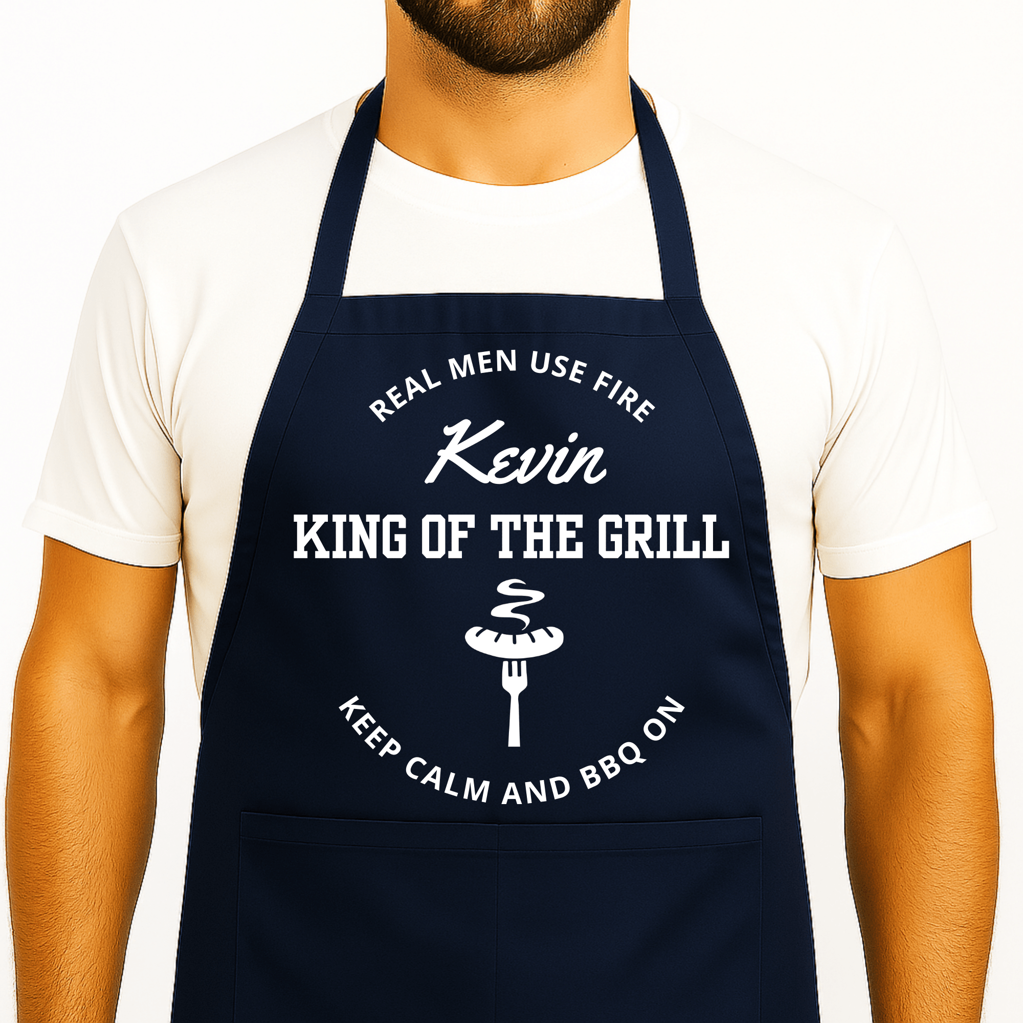 Gepersonaliseerd Barbecue Schort - Zwart - Hey BB