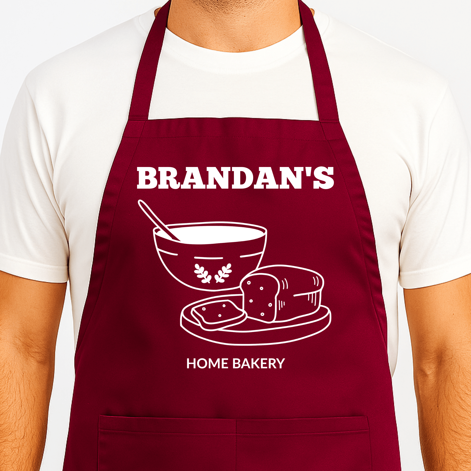 Gepersonaliseerd Broodbakschort | Rood | Naam naar Keuze - Hey BB