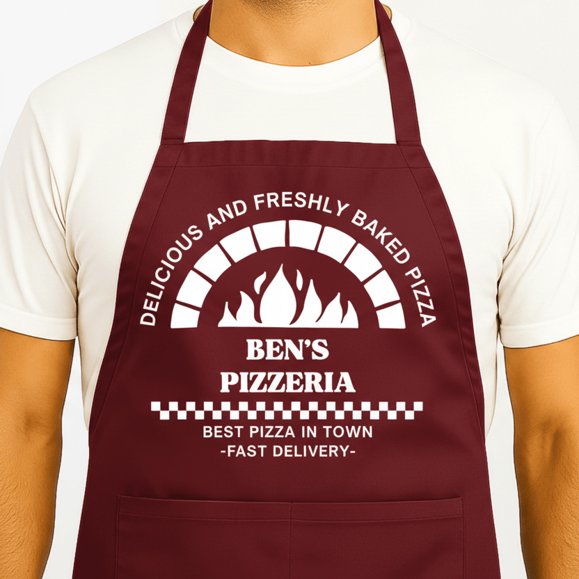 Gepersonaliseerd Schort Pizza Oven Rood