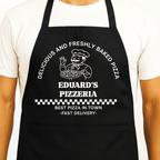 Gepersonaliseerd Pizzabakker Schort Zwart - Hey BB