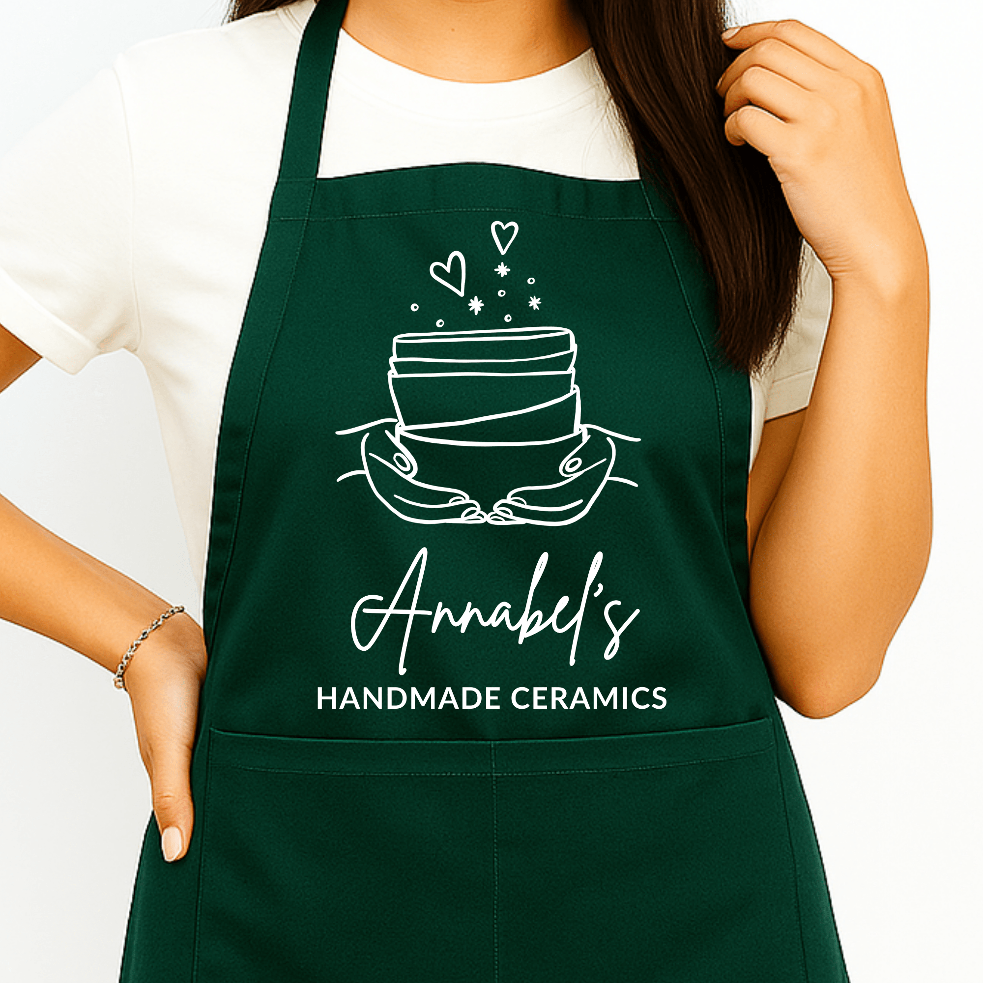 Gepersonaliseerd Pottenbakkers Schort met Kommen - Hey BB