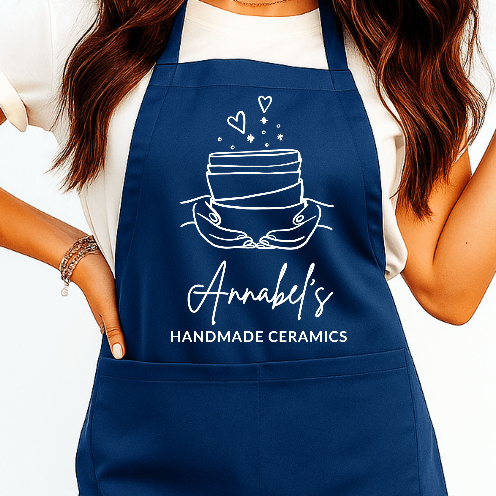 Gepersonaliseerd Pottenbakkers Schort met Kommen - Hey BB