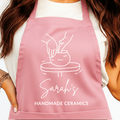 Gepersonaliseerd Pottenbakkers Schort met Pot en Draaischijf - Roze - Hey BB