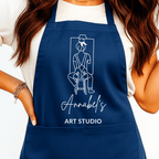 Gepersonaliseerd Schilderschort met Naam - Artist at Work Design - Blauw - Hey BB