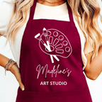 Gepersonaliseerd Schilderschort met Naam - Schilderpalet Design - Rood