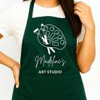 Gepersonaliseerd Schilderschort met Naam - Schilderpalet Design - Groen