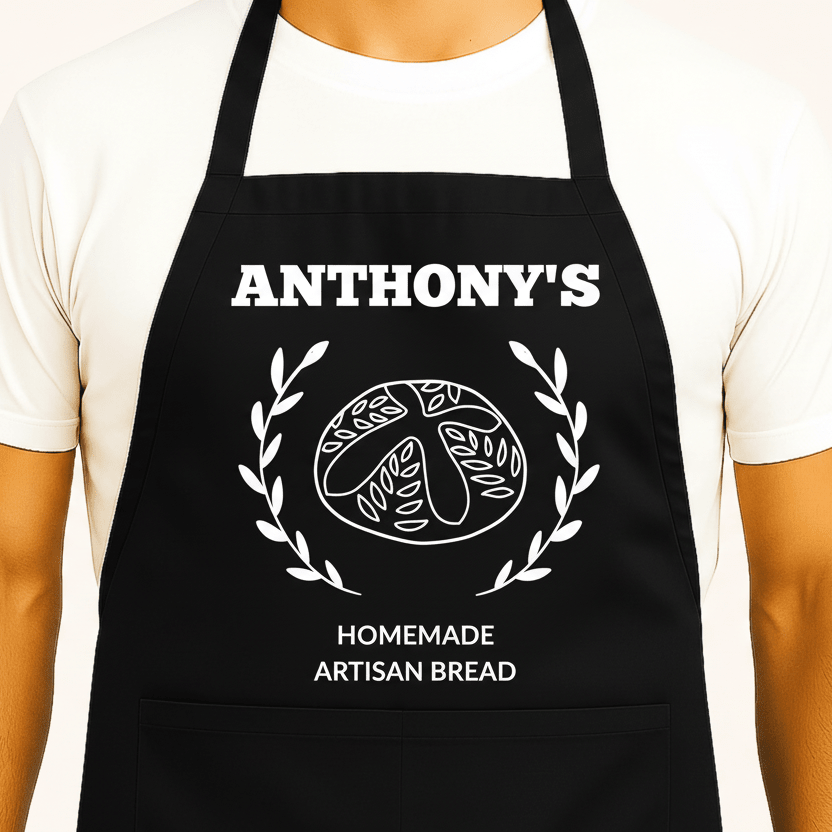 Gepersonaliseerd Schort voor Broodbakkers Zwart